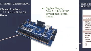 Fibonacci Series generation on Basys 3 FPGA board...