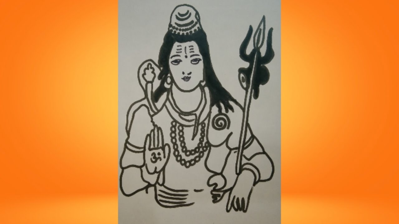 shivaratri drawing//shivratri special shiv thakur drawing//maha shiv ...