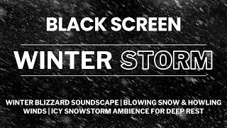 Winter Blizzard Soundscape | Blowing Snow & Howling Winds | Icy Snowstorm Ambience for Deep Rest