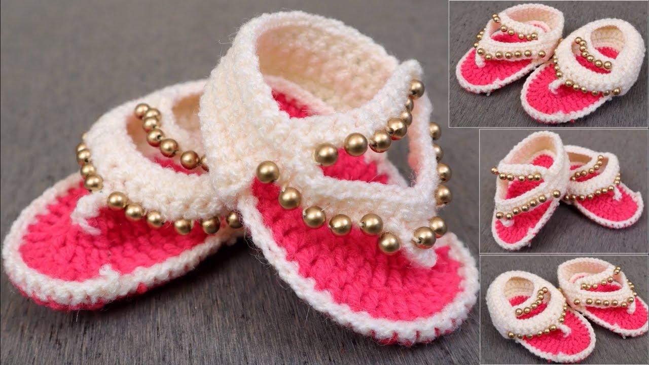 How to Crochet Baby Sandals Design 