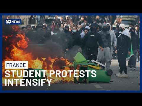French Police Fire Tear Gas & Water Cannons At Protesters Demanding Better Schooling | 10 News