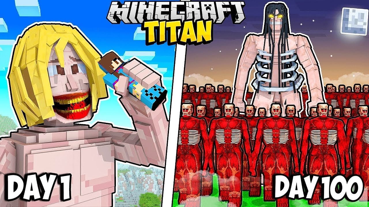 😎 I Survived 100 Days as TITAN in Minecraft...