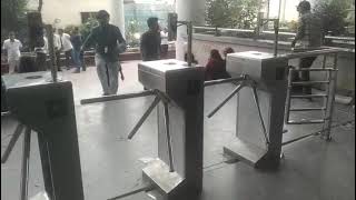 Microtechbd System Vertical Turnstile Barrier Solution In Bangladesh With Face Detection System