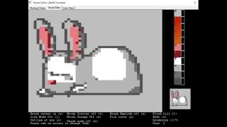Pixeling/Drawing - a rabbit - in Blitz Basic Sprite Editor