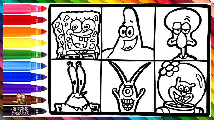 Dibuja y Colorea Los Personajes De Bob Esponja 🧽🐙🦀🐿️🦑👾🍔🌊 Dibujos Para Niños - YouTube dibuja-y-colorea-los-personajes-de-bob-esponja-dibujos-para-ni-os-youtube