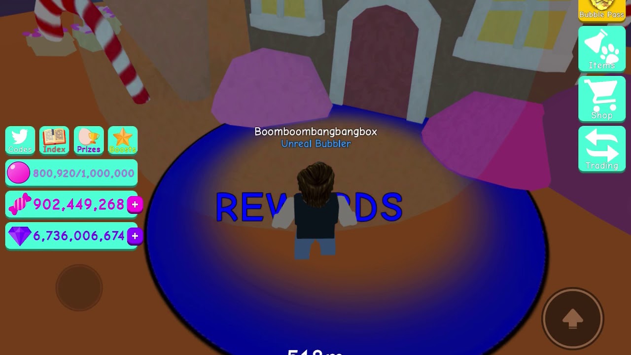 Buying all rewards in BGS bubble gum simulator (candy land !!!) 100 ...