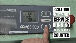 Almig Service Air Compressor , Resetting Maintenance Service Running Hours Warning Counter