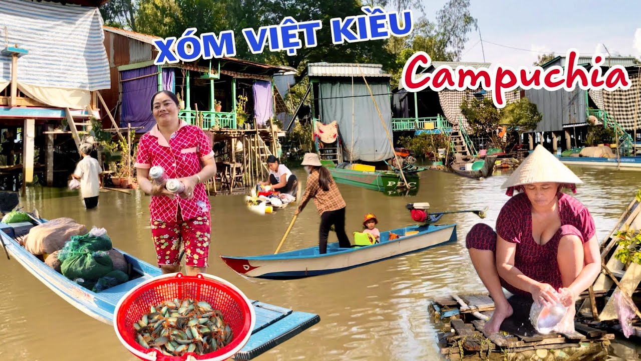 Xuyên rừng qua Campuchia đổi ga gặp Xóm Việt Kiều săn bắt cá heo đồng mùa nước rút 