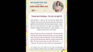 Luyện nghe tiếng Anh chủ đề: Du lịch và nghỉ lễ - Travel and Holidays