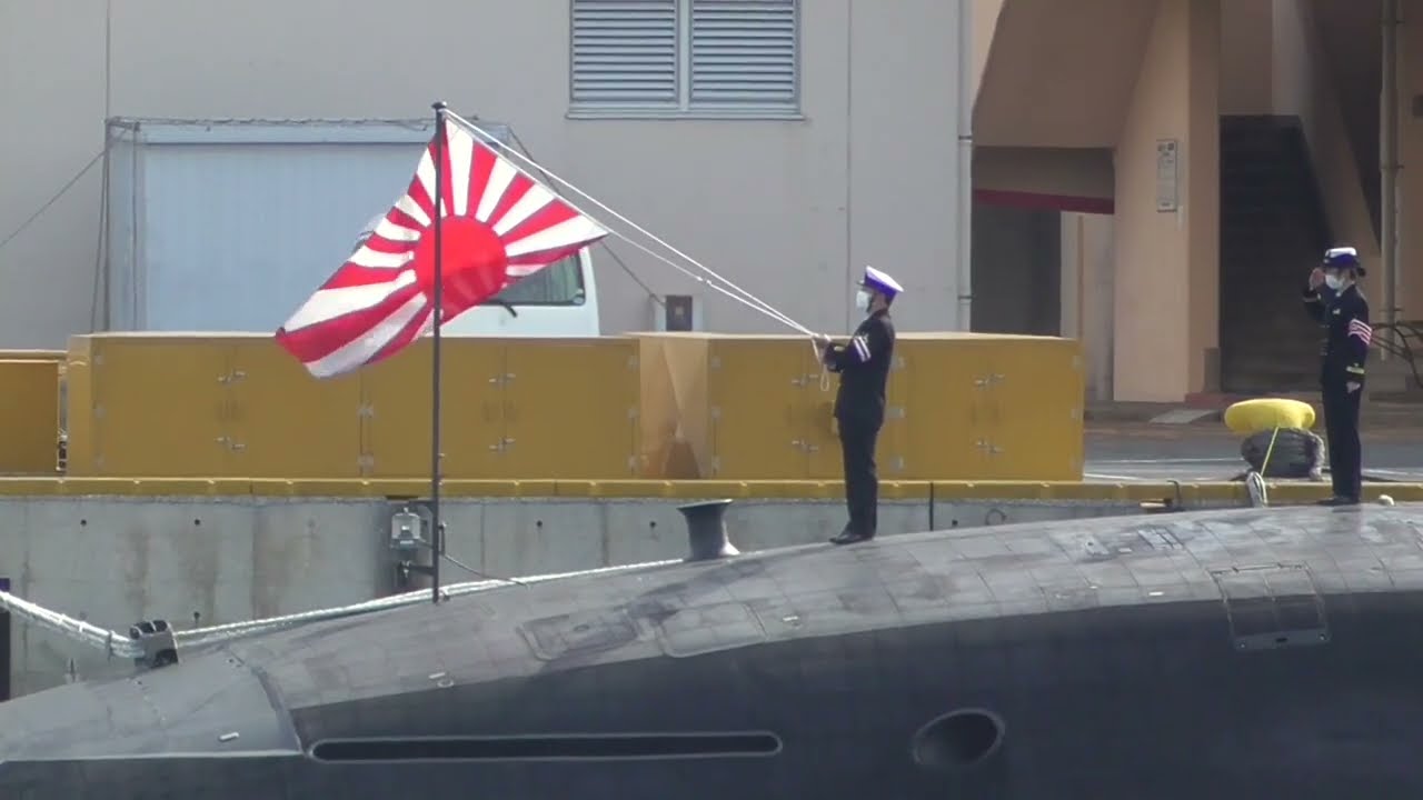 JMSDF Taigei class submarine– Hoist the Ensign - YouTube