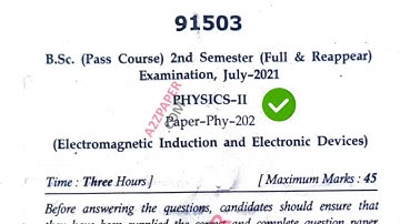 Mdu BSc 2nd Sem Physics II Question Paper 2021