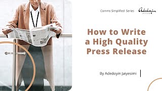 How to Write a High Quality Press Release