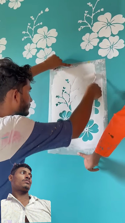 Stencil Design #wallpainting #art #shortfeed #trendingvideo #shorts #reels #design