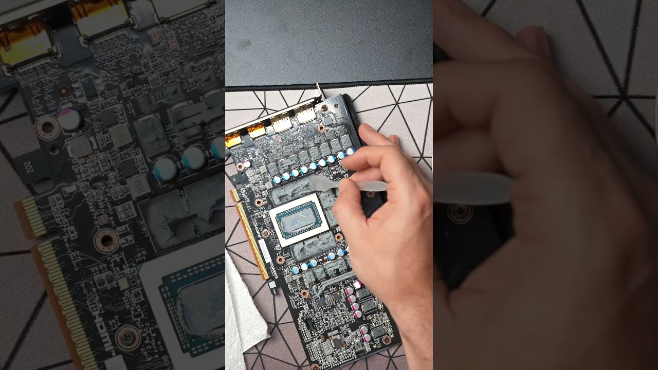 How to change the thermal pads and thermal paste on a gpu #computerrepair #pcrepair #graphicscard
