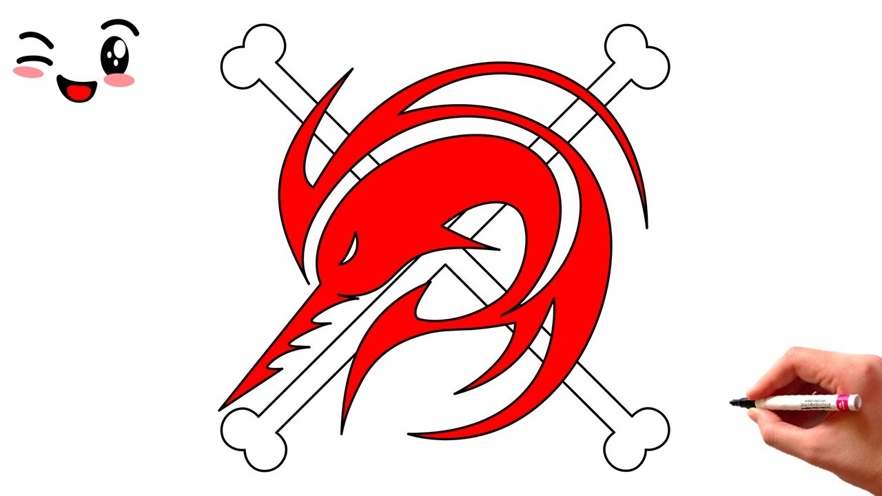 How to Draw Arlong Pirates Fishmen Flag One piece Shark logo | Easy Drawing