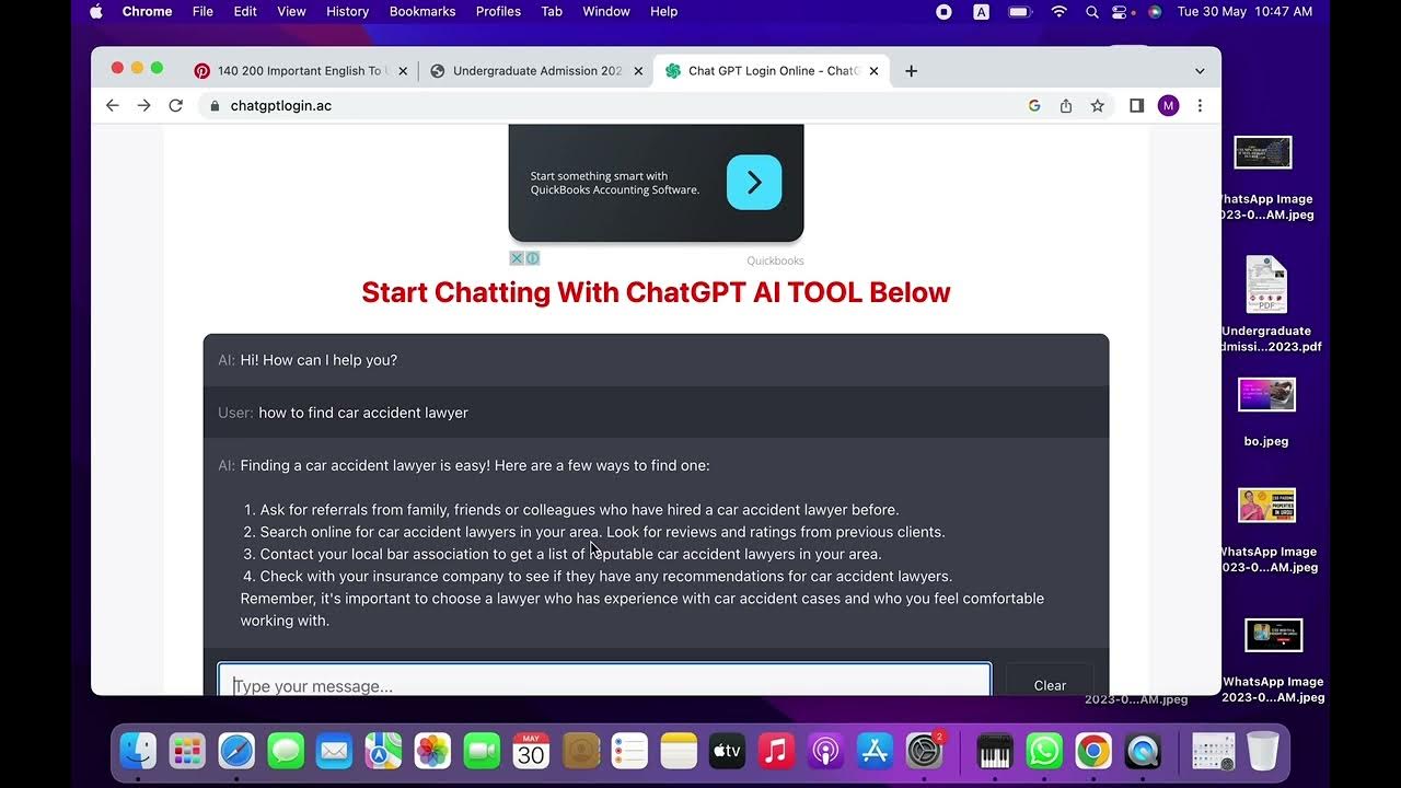 How to find car accident or motorcycle accident lawyer through chat GPT