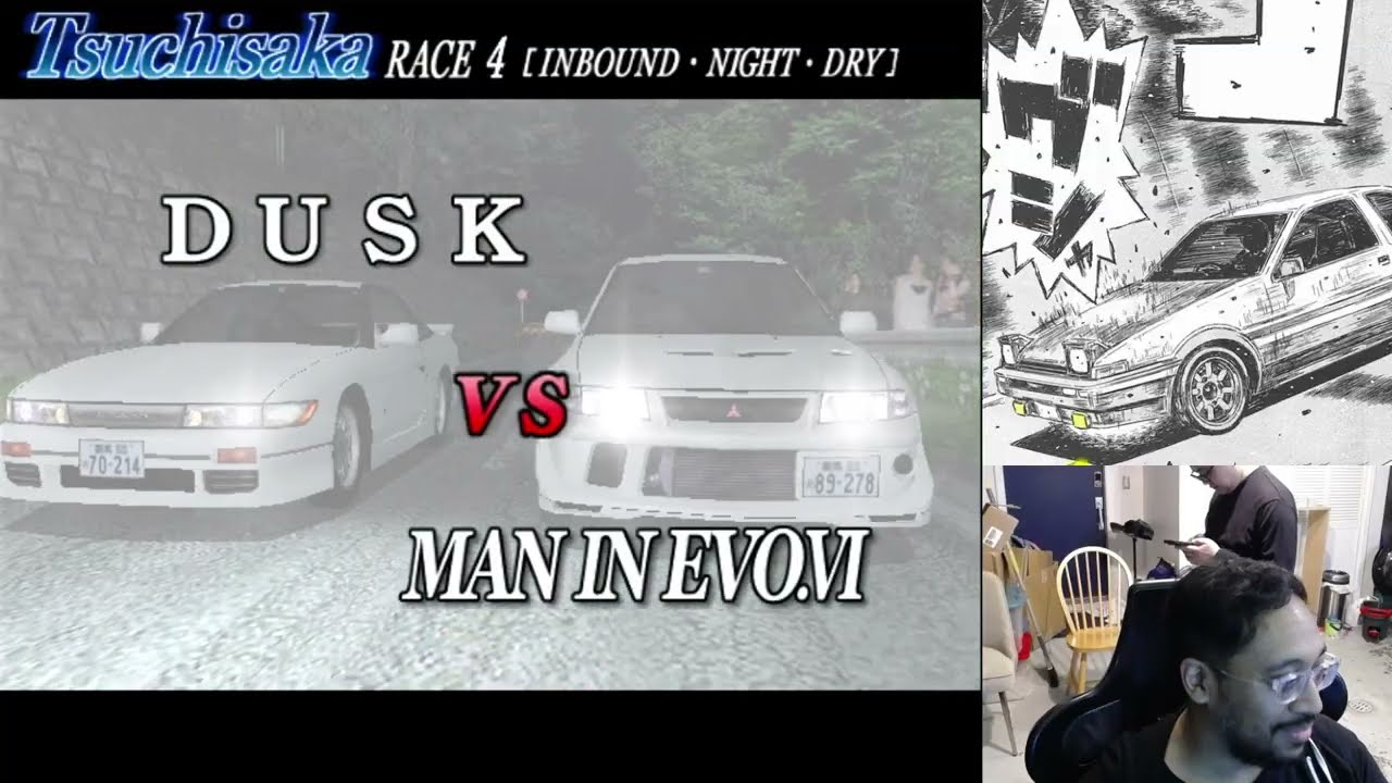 Initial D v3 - DUSK Legend of the Streets Tsuchisaka vs Ichijo (Man in Evo VI)
