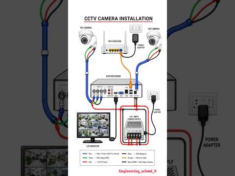 CCTV Camera Installation Wiring Diagram | DVR, SMPS, Router &amp; Camera Connection Explained 📸😱