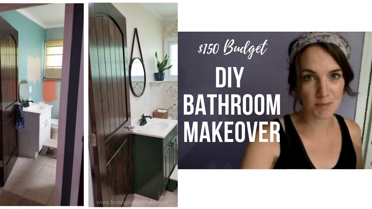DIY Small Bathroom Budget Makeover - YouTube