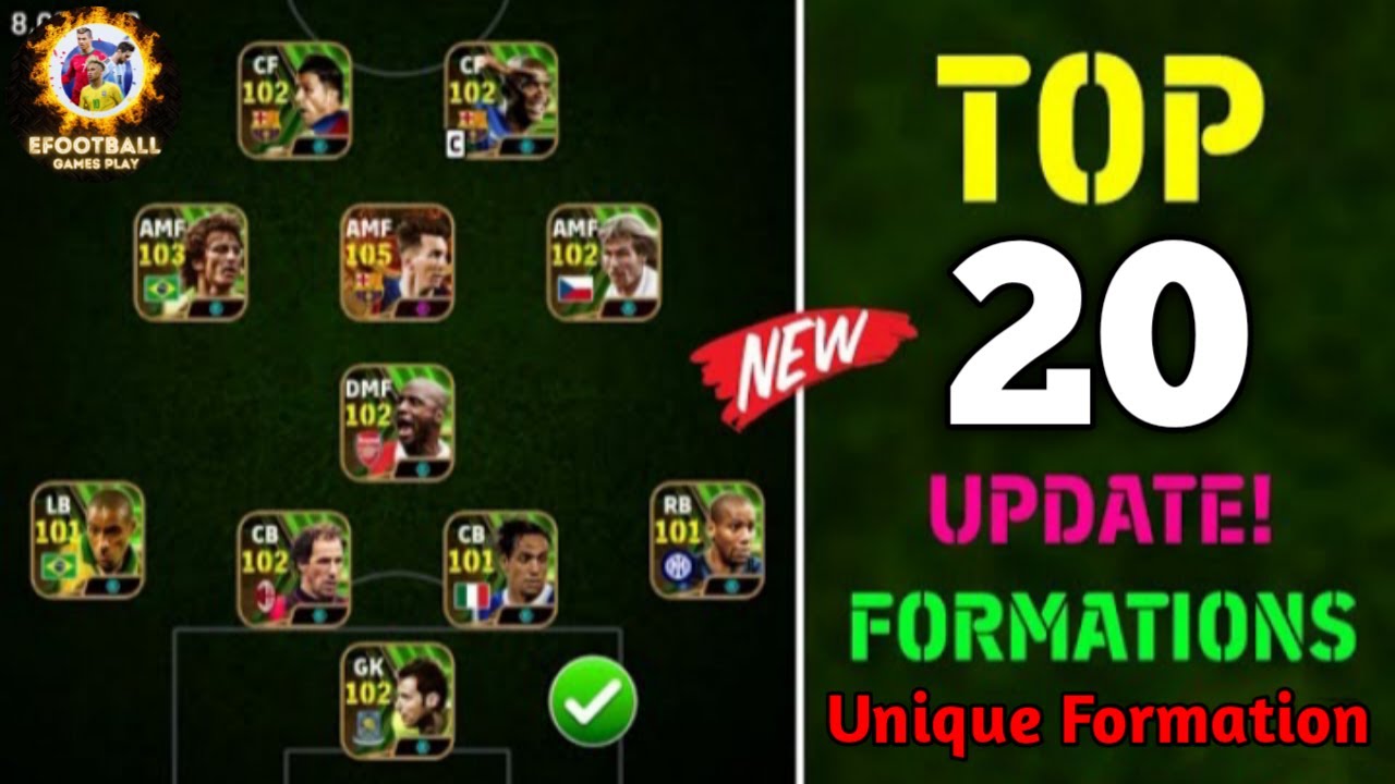 Top 20 Formations Update With Playstyle Guide In eFootball 2024 Mobile 