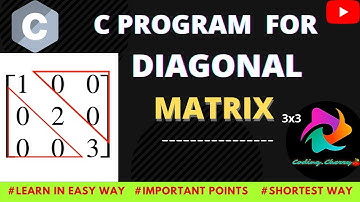 diagonal matrix program in c // c program for diagonal matrix //c program for diagonal sum #coding