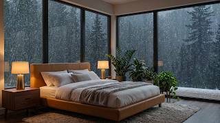 [No Ads] 3 Hours of Heavy Rain and Soft Piano Music for Deep Sleep and Stress Reduction