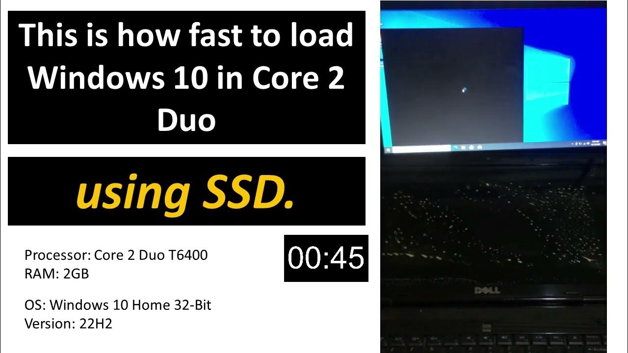 How fast to load windows 10 in core 2 duo youtube
