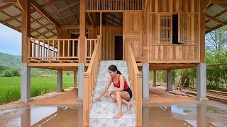 No One Expected a Talented Girl to Build a Wooden Dream House Alone in 101 Days | Full Process
