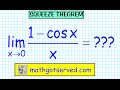 Limits finite squeeze sandwich theorem lim x-0 sin x/x (1-cos x)/x Pinch AP Calculus