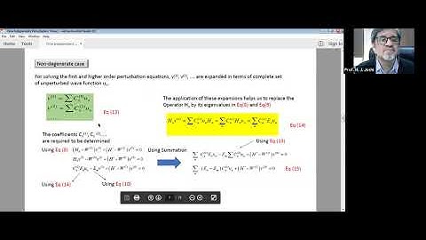 Time Independent Perturbation theory | Prof. Mihir J. Joshi, Dept. of Physics, Sau Uni.)