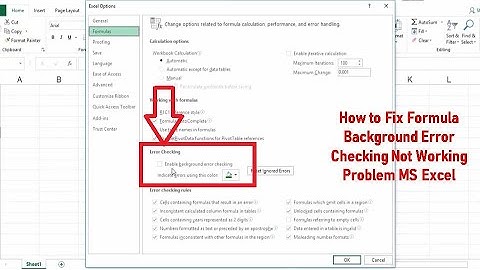 How to Fix Formula Background Error Checking Not Working Problem MS Excel