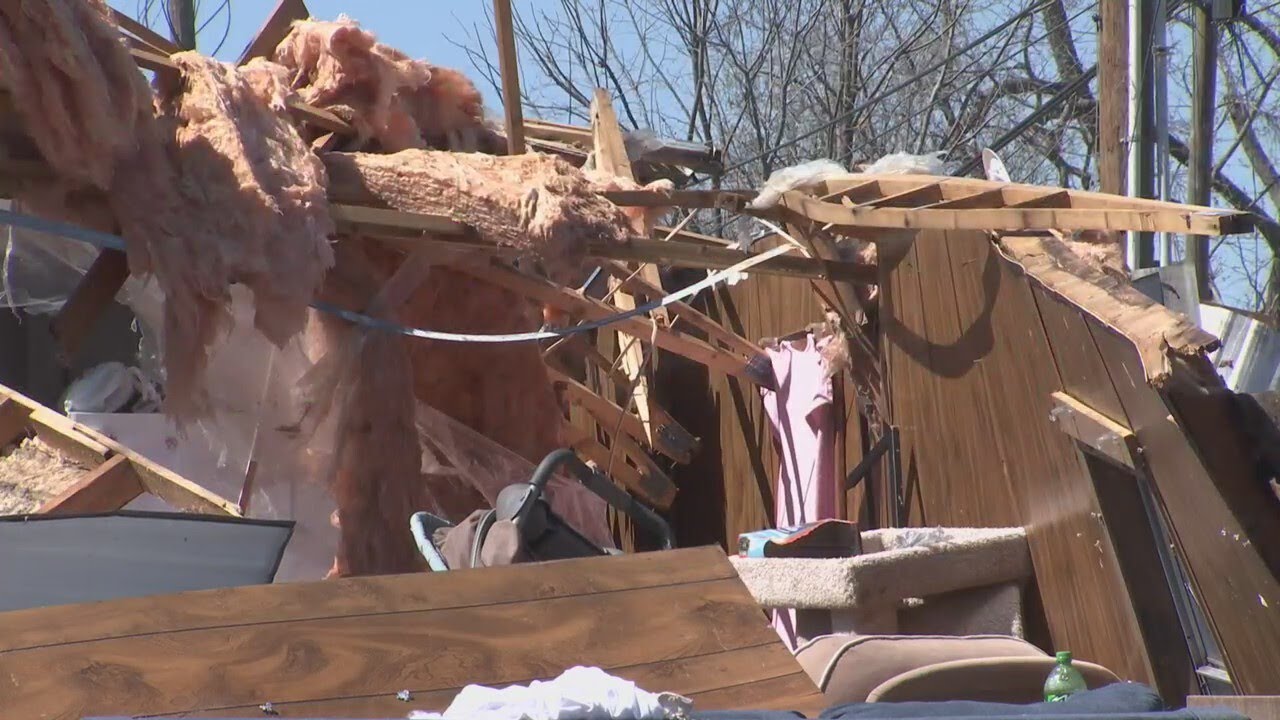 Tornado damage clean-up continues - YouTube