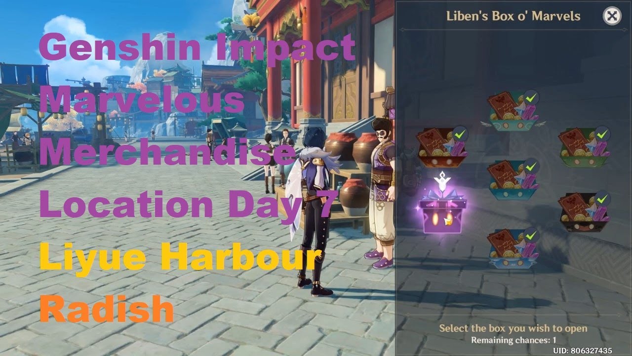 Genshin Impact Marvelous Merchandise Location Day 7 Liyue Harbour YouTube