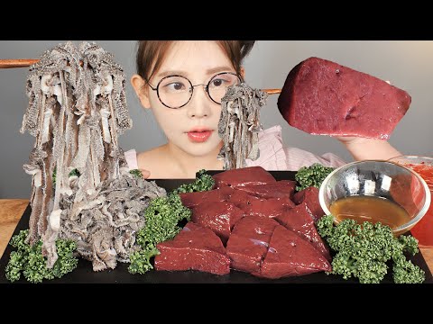 식감좋고 맛도좋고😋 생간 천엽 먹방 Raw Liver &amp;amp; <strong>Tripe</strong>(Cheonyeop) [eating show]mukbang korean food