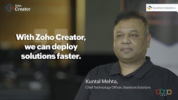 Build high-quality ERP solutions with Creator | Seashore Solutions | Zoho Partner testimonial