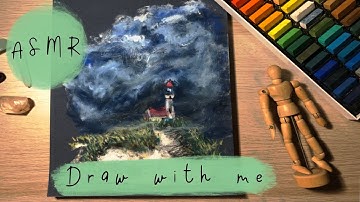 [ASMR] Draw with me with relaxing sea sounds. (no talking)🖍🌊