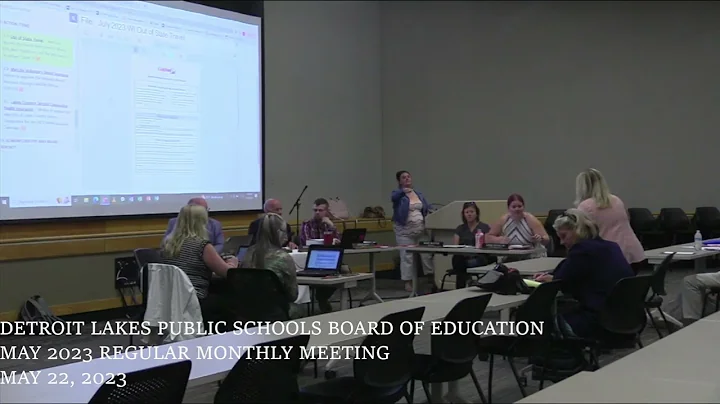 Detroit Lakes Public Schools - Regular School Board Meeting (5/22/2023)