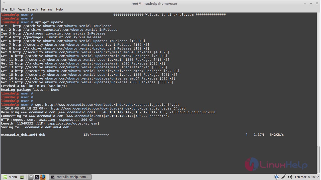 How to install OcenAudio 3.3.10 on Linux Mint 18.3