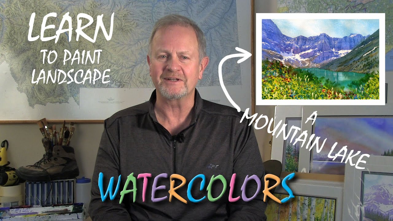 Wilderness Watercolors Time-Lapse of Learn To Paint "Mountain Lake."