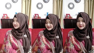 Simple Chiffon Hijab Tutorial With Salwar Kameez 2021 Tahmina Shova 