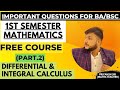 Important Questions For B.a/B.sc 1st Semester Mathematics | Differential &amp; Integral Calculus |Part.2