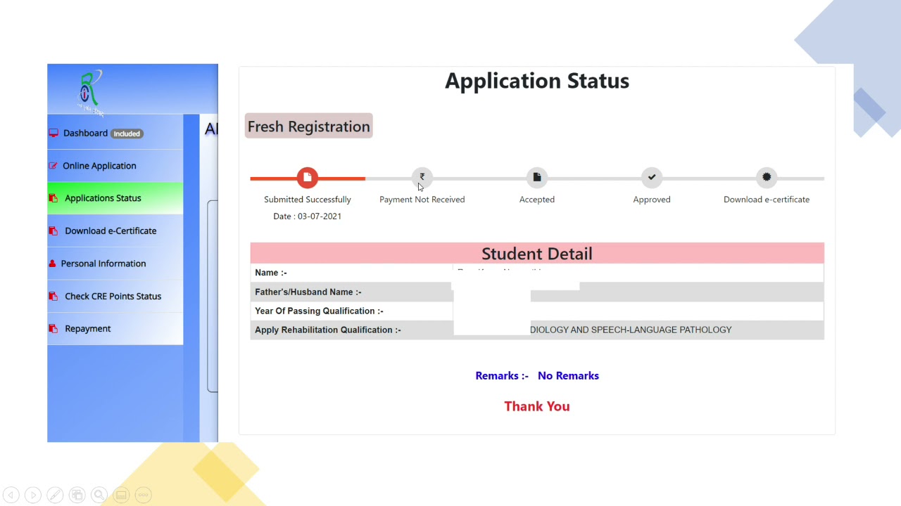 RCI failed payment during registration/Application