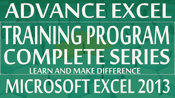 Advance Excel Training Program 2013 - Program Introduction (Theory Module 01 - Class #01)