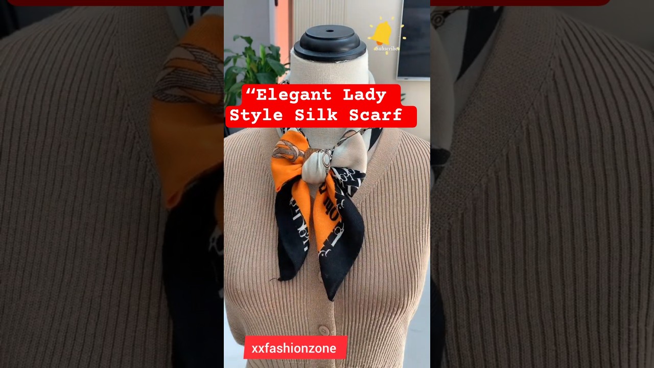 “Elegant Lady Style Silk Scarf 🌸 4-Season Versatile Printed Scarf Look!”🔥invention 462 