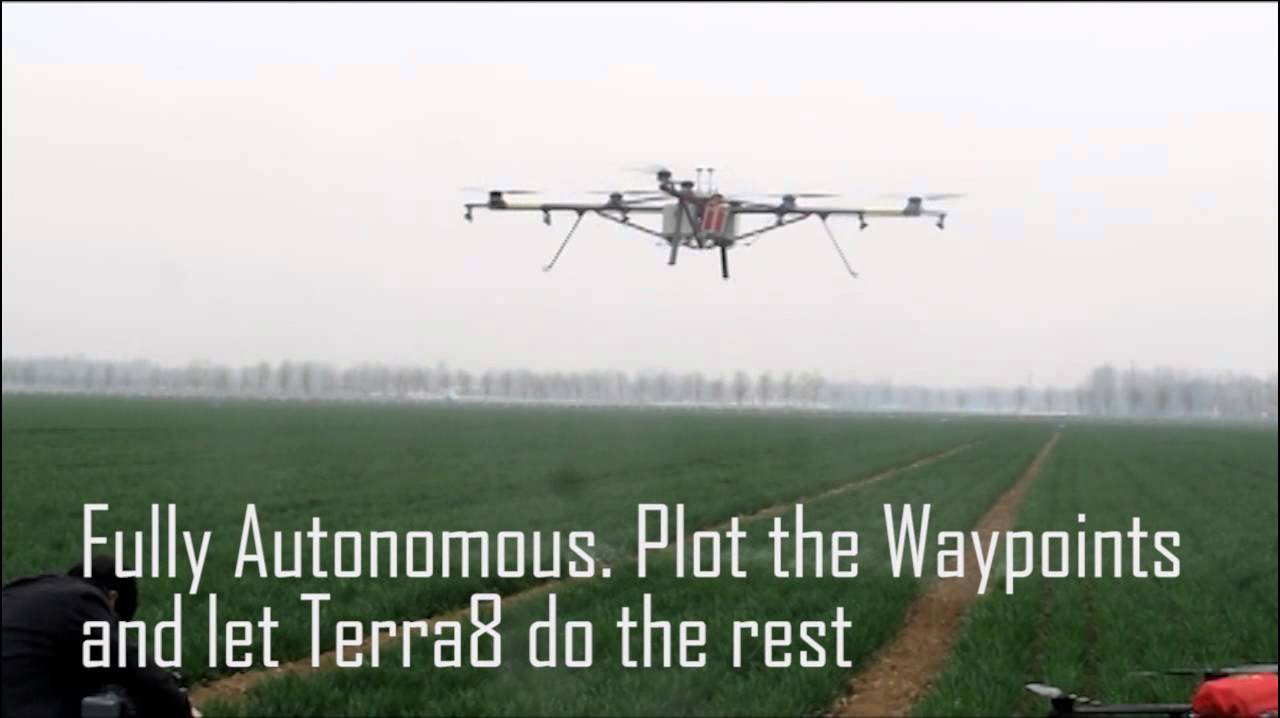 Agricultural UAV - Terra8 octo quadcopter drone for spraying pesticide