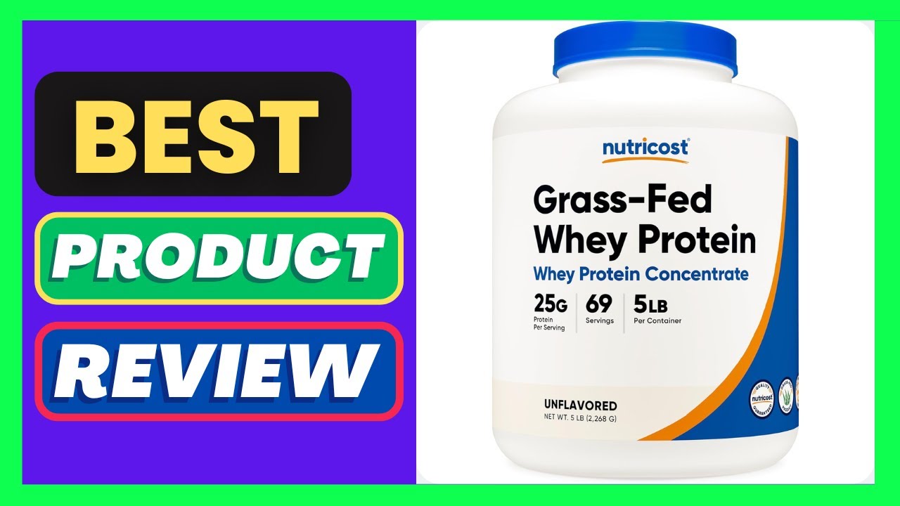 Nutricost Grass-Fed Whey Protein Concentrate (Unflavored) 5LBS - Undenatured, Non-GMO, Gluten Free