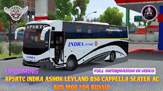 upcoming prakash cappella apsrtc indra ashok Leyland bs6 a/c Bus Mod for bussid