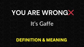 How to pronounce GAFFE in English correctly | How to speak GAFFE | GAFFE Pronunciation
