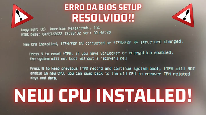 Fixing CPU BIOS Error: FTPM NV Corruption