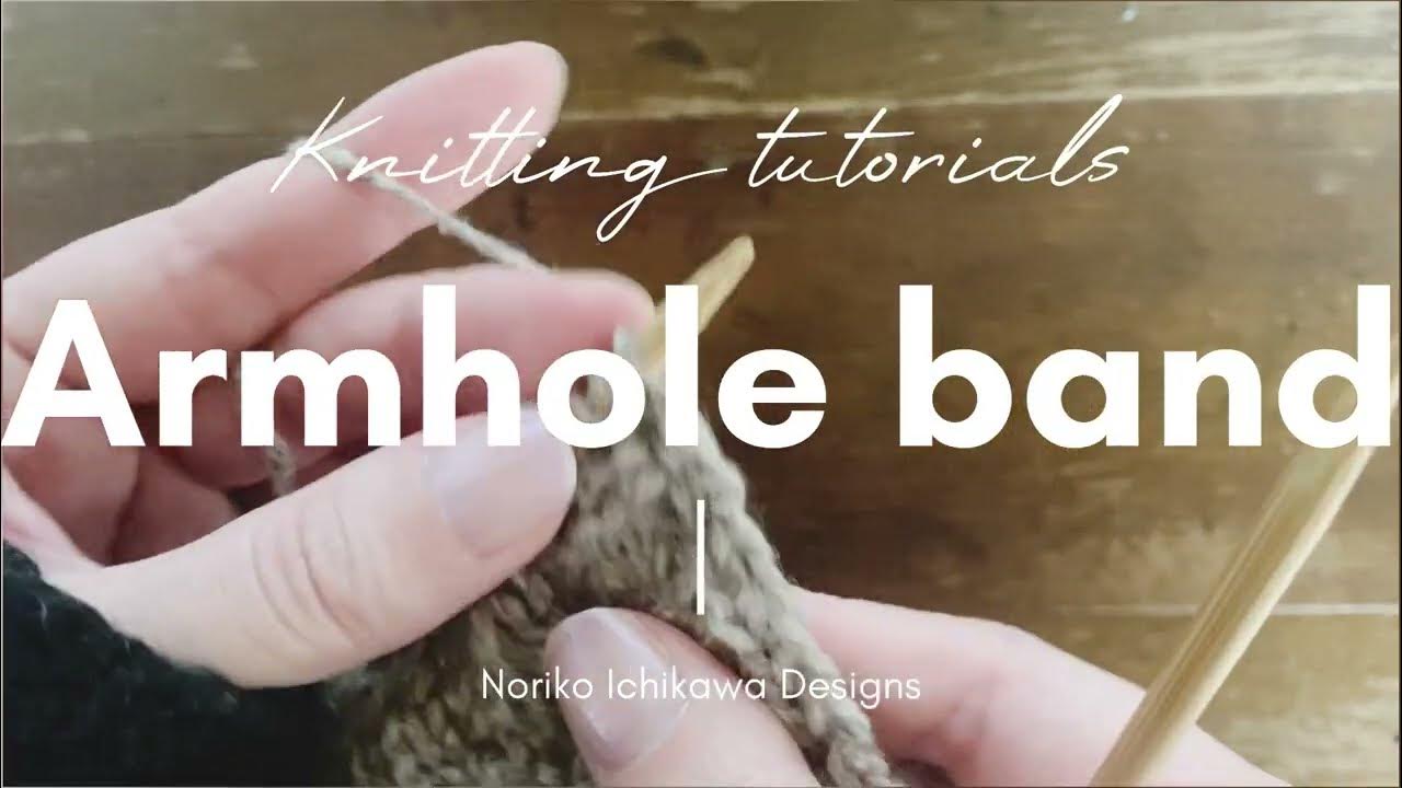 How to work 2 sts at each end of the armhole pattern / アームホールの模様編みの端2目の